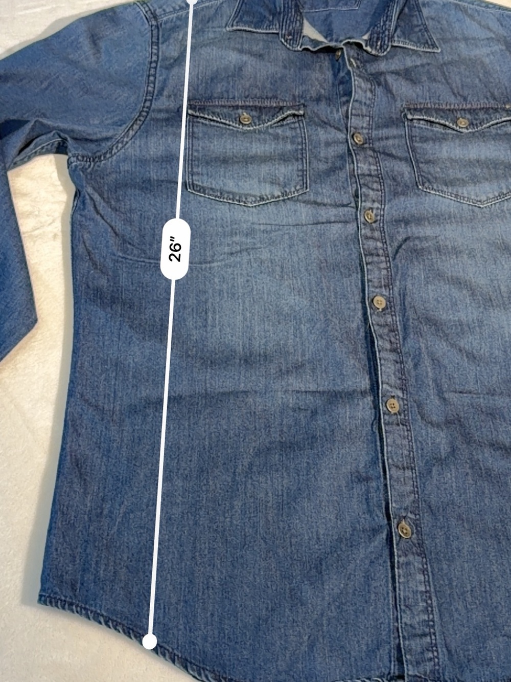 Calvin Klein Jeans Denim Button-Up Shirt Men’s Size S Blue Long Sleeve - Picture 4 of 7